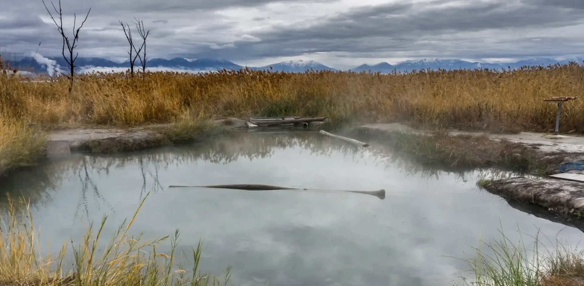 Natural hot springs near Jordan River